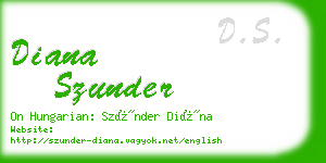 diana szunder business card